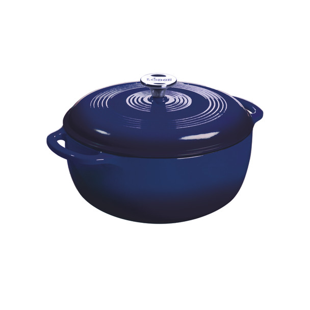 Lodge Indigo 6 Qt Cast Iron Dutch Oven with Heat-Resistant Handles