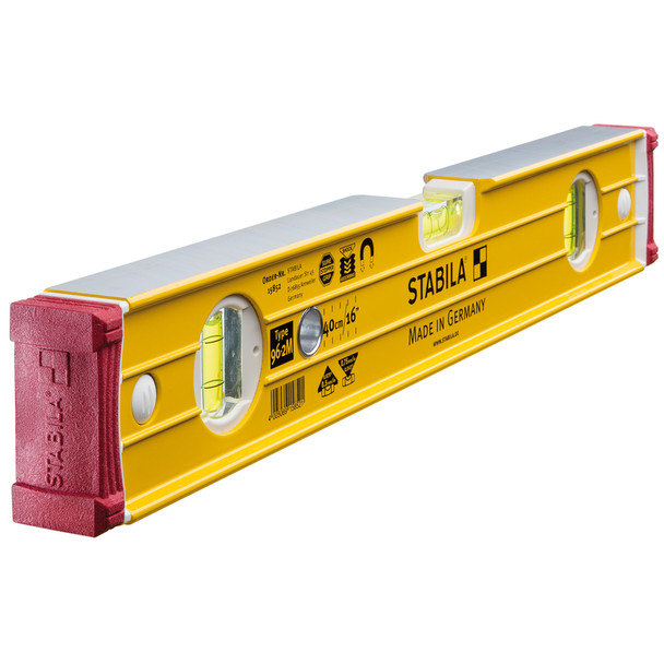 Stabila 38616 Type 96 M Yellow Aluminum Level, 16-Inch with Magnetic Vials