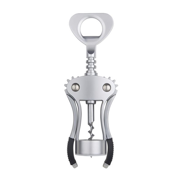Final Touch Deluxe Wing Corkscrew with Zinc Alloy Body - Black and Silver