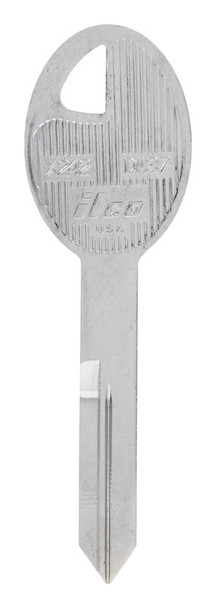 Hillman Universal Key Blank for Nissan - Model DA37, Double-Sided Brass Key, Silver Finish