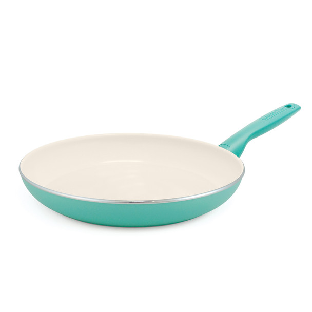 GreenPan Rio 12-inch Turquoise Ceramic Coated Nonstick Fry Pan with Heat-Resistant Handles
