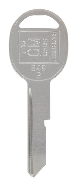 Hillman Brass Key Blank for GM Vehicles – Model B-49, Traditional Single-Side Design