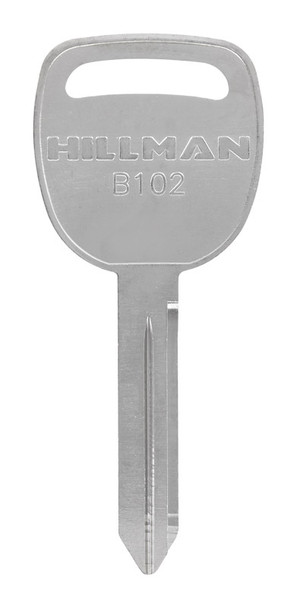 Hillman Automotive Brass Key Blank Model B-102 for GM Vehicles - Silver