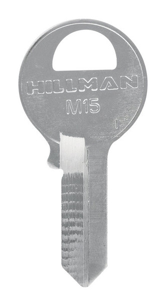 Hillman M-15 Master Padlock Brass Key Blank - Traditional Single-Sided Key for Master Locks