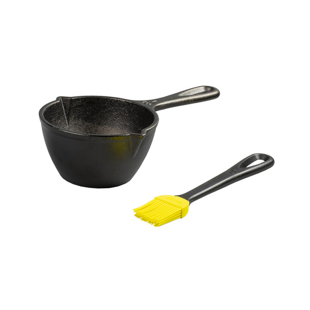 Lodge Cast Iron Pot and Brush Set - Black, 2-Piece