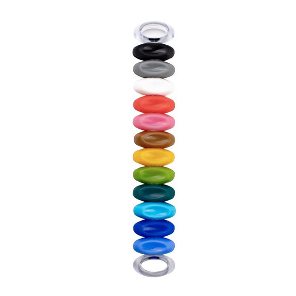 BarY3 Glass Markers Silicone Assorted 12-Pack - Durable & Dishwasher Safe