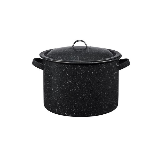 Granite Ware 7.5 Quart Black Stew Pot with Nonstick Interior and Heat-Resistant Handles