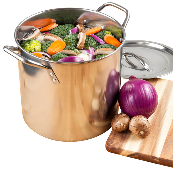 McSunley Stainless Steel 20 Qt Stock Pot with Heat-Resistant Handles