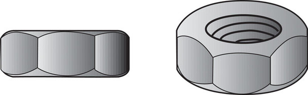 Hillman Hex Nut 5/16 Inch Coarse Thread Zinc-Plated Steel, Box of 10