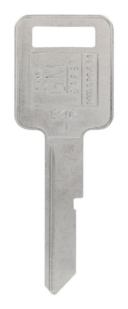 Hillman Brass Automotive Key Blank for GM Models – B-46 Style, Silver Finish