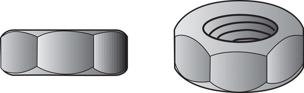 Hillman Hex Nut, 5/8 Inch Coarse Thread, Zinc-Plated Steel, Box of 25