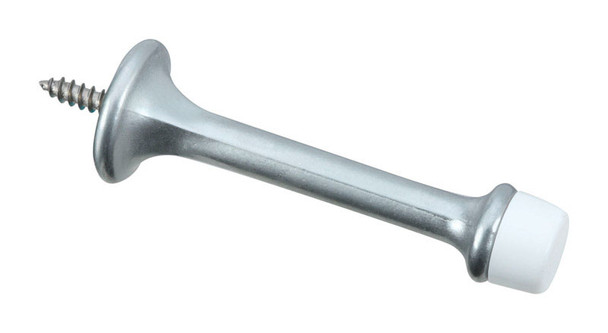 National Hardware N273-599 Satin Chrome Rigid Door Stop - Wall Mount, 3 Inch Length, Silver Finish