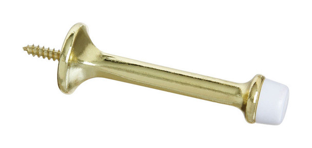 National Hardware N199-372 Brass Rigid Door Stop - Wall Mount, Gold Finish, 3.55 Inches