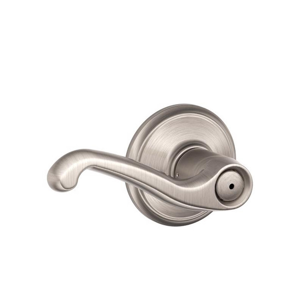 Schlage F40VFLA619 Privacy Lever Flair Satin Nickel Door Lockset