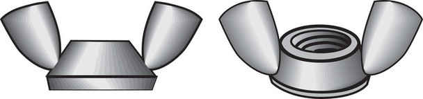 Hillman Wing Nut, 10-24 Coarse Thread, Stainless Steel, Pack of 100