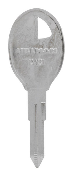 Hillman Key Blank for Nissan - Brass Double-Sided Traditional Key Model DA-31, Silver Finish