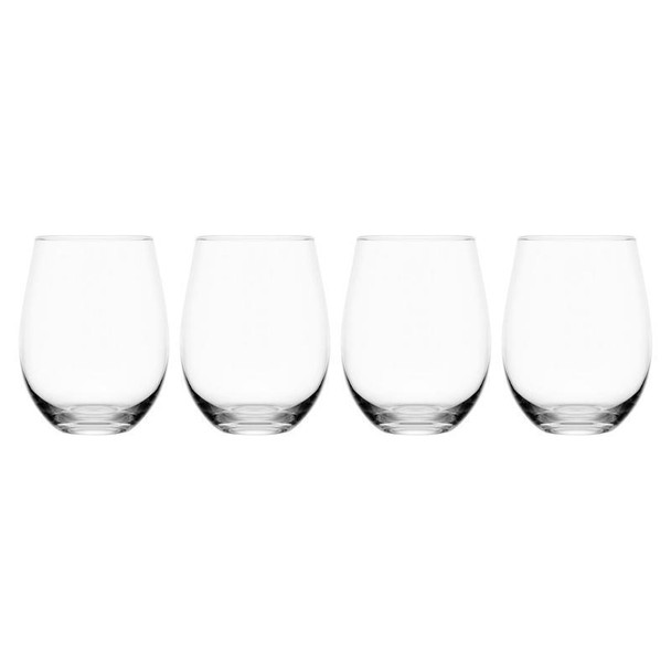 Lifetime Brands Mikasa Lana Stemless Wine Glasses, Set of 4 – 18 oz, Clear Glass, Dishwasher Safe