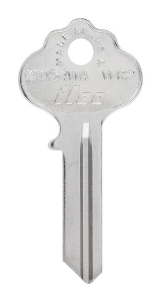 Hillman Brass House/Office Key Blank Model WR-2 – Traditional Silver Key for Cylinders