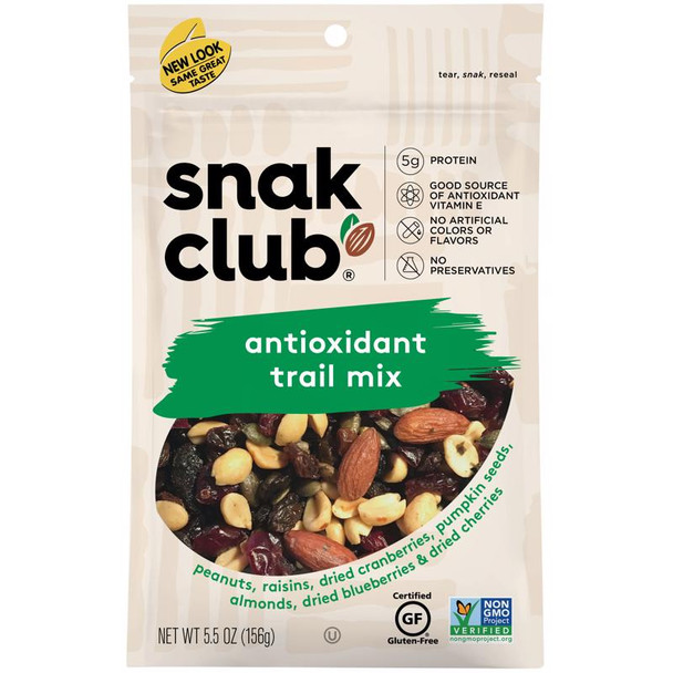 Snak Club Trail Mix Antioxidant 5.5 oz Bag – Nut and Fruit Snack Mix with Rich Antioxidants