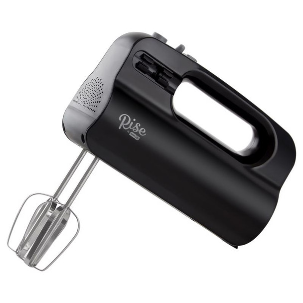 Rise by Dash Black Hand Mixer with 5-Speed Settings and Dishwasher Safe Parts