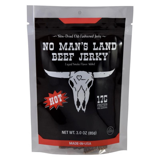 No Man's Land Hot Beef Jerky - 3 oz Pack