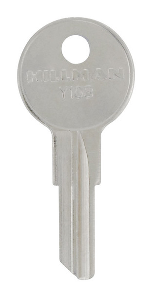 Hillman Universal Key Blank Y-103 – Brass, Single-Side Traditional Key for House and Office Use