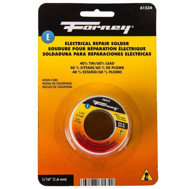 Forney RSN CRE Solder Wire 40/60 Tin/Lead Rosin Core, 0.06 inch Diameter, 4 oz Container