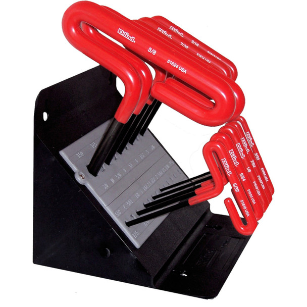 Eklind Hex Key T-Handle Set, 6-inch Length, SAE, 10-Piece