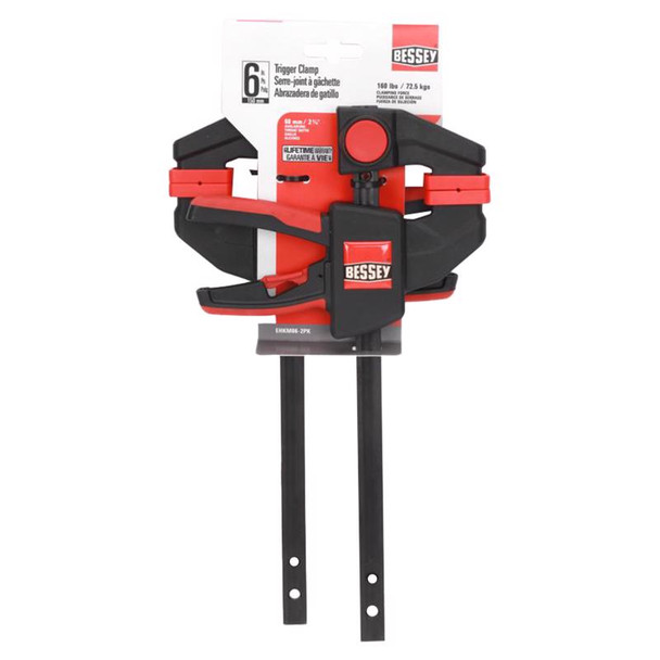 Bessey Clamp Trigger 6-inch 2-Pack - Heavy-Duty Bar Clamps for Versatile Holding and Securing
