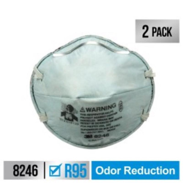 3M Respirator House Cleaner 2-Pack with R95 Filtration and Adjustable Nose Clip