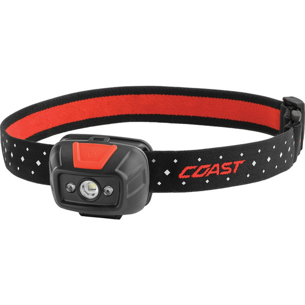 Coast FL19 Head Lamp with 330 Lumens, Black/Red, AAA Batteries Included