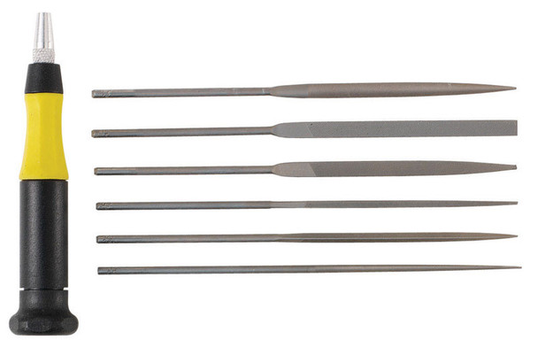 General Tools Swiss File Set, 6-Piece - Precision Needle Files with Handle