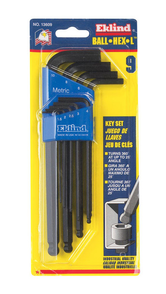 Eklind Tools Ball-End Hex Key Set, 9-Piece Metric Allen Wrenches
