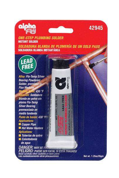 Alpha Metals Solder No Lead 1.25 Tube - Lead-Free Silver-Bearing Alloy for Plumbing and Electrical Use