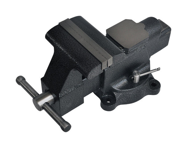 Steel Grip 6-Inch Forged Steel Bench Vise with Swivel Base and 25-Jaw Capacity