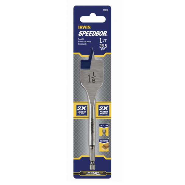 IRWIN Speedbor 1-1/8 inch Wood Boring Bit with Hex Shank