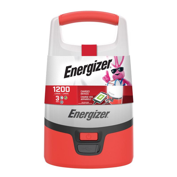 Energizer ENALU451E 1200-Lumen Red and White LED Standing Lantern with Rechargeable Battery