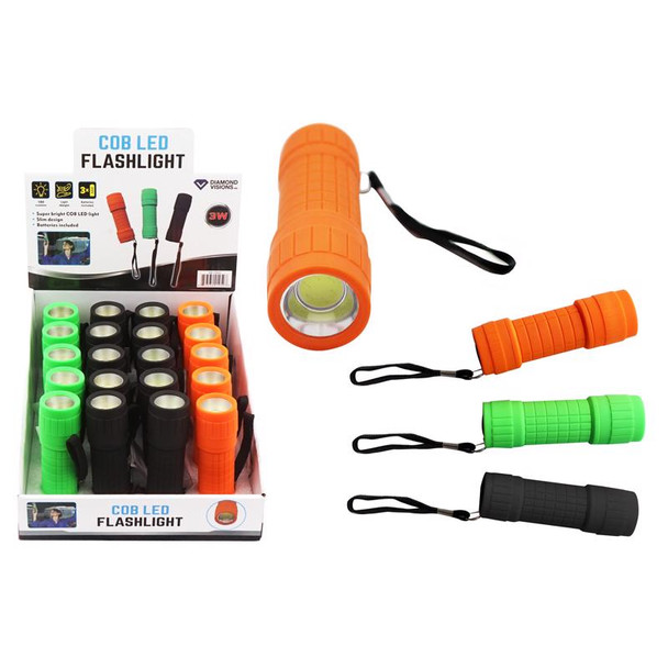 Diamond Visions COB Flashlight 200 Lumens with Impact-Resistant Casing and Pivoting Light