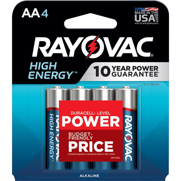 Rayovac High Energy AA Batteries - 4 Pack