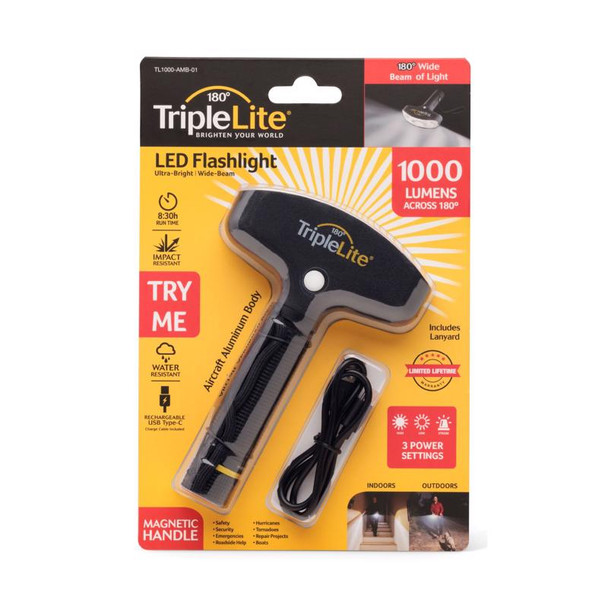 TripleLite TL1000-AMB-01 LED Flashlight 1000 Lumens, Black