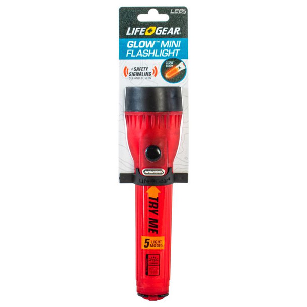 Life+Gear LED Flashlight 8 Lumens with Red Casing and LR44 Batteries