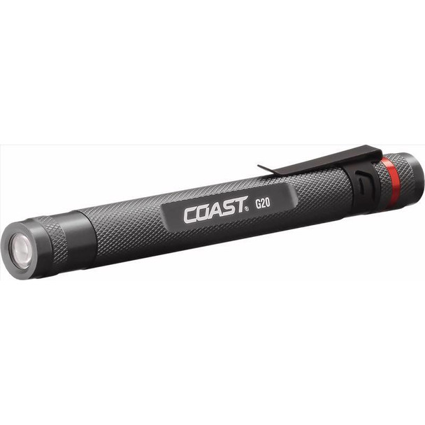 Coast G20 Pen Light with 36 Lumens, AAA Batteries, Waterproof, Aluminum Casing, Black