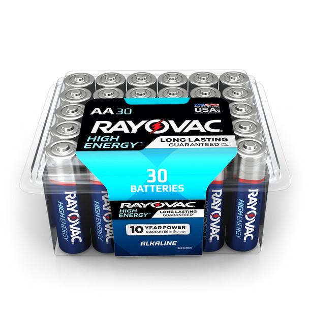 Rayovac High Energy AA Batteries (30-Pack) – Long-Lasting Non-Rechargeable Alkaline Power