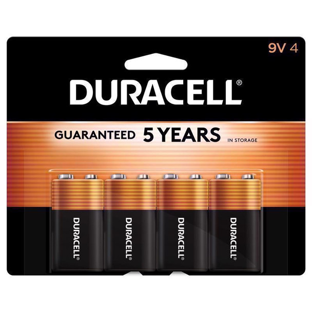 Duracell Coppertop 9-Volt Alkaline Batteries - Pack of 4