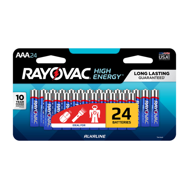 Rayovac High Energy AAA Alkaline Batteries - Pack of 24