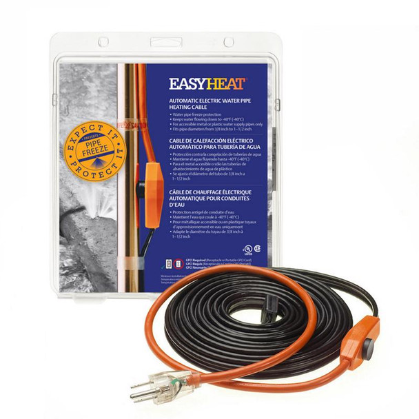 Easy Heat AHB-124 24 ft Water Pipe Heating Cable for Plumbing and Heating
