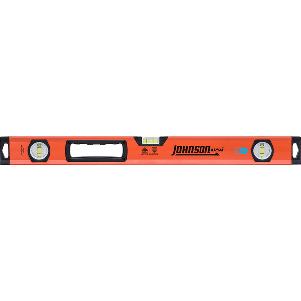 Johnson Level & Tool 1734-2400 24-Inch Aluminum Box Level with Magnetic Vials