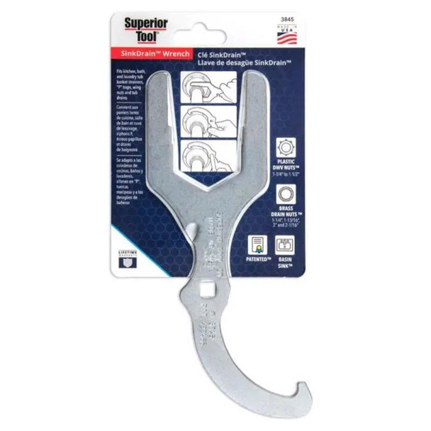 Superior Tool Drain Wrench 5-1/4 inch – Heavy-Duty Plumbing Tool for Plastic Pipe Maintenance