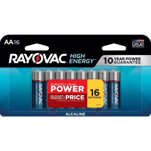 Rayovac AA High Energy Alkaline Batteries - 16 Pack