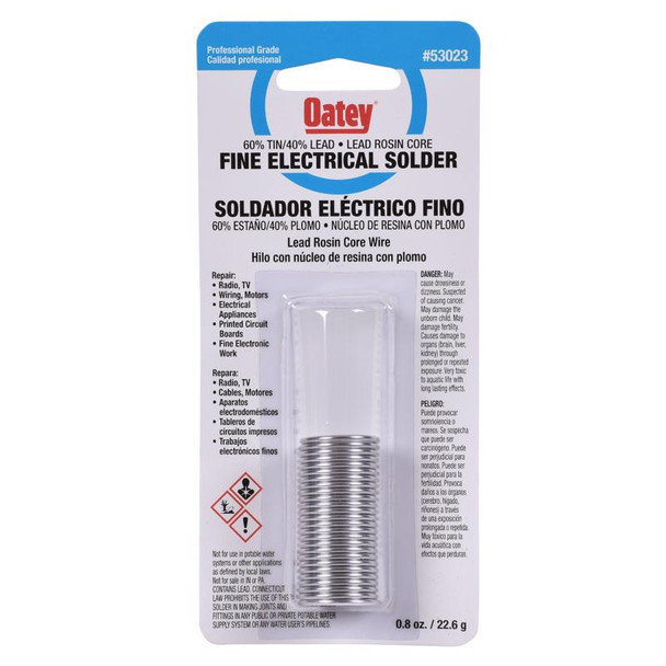 Oatey 53023 60/40 Rosin Core Solder Wire, 0.8 oz